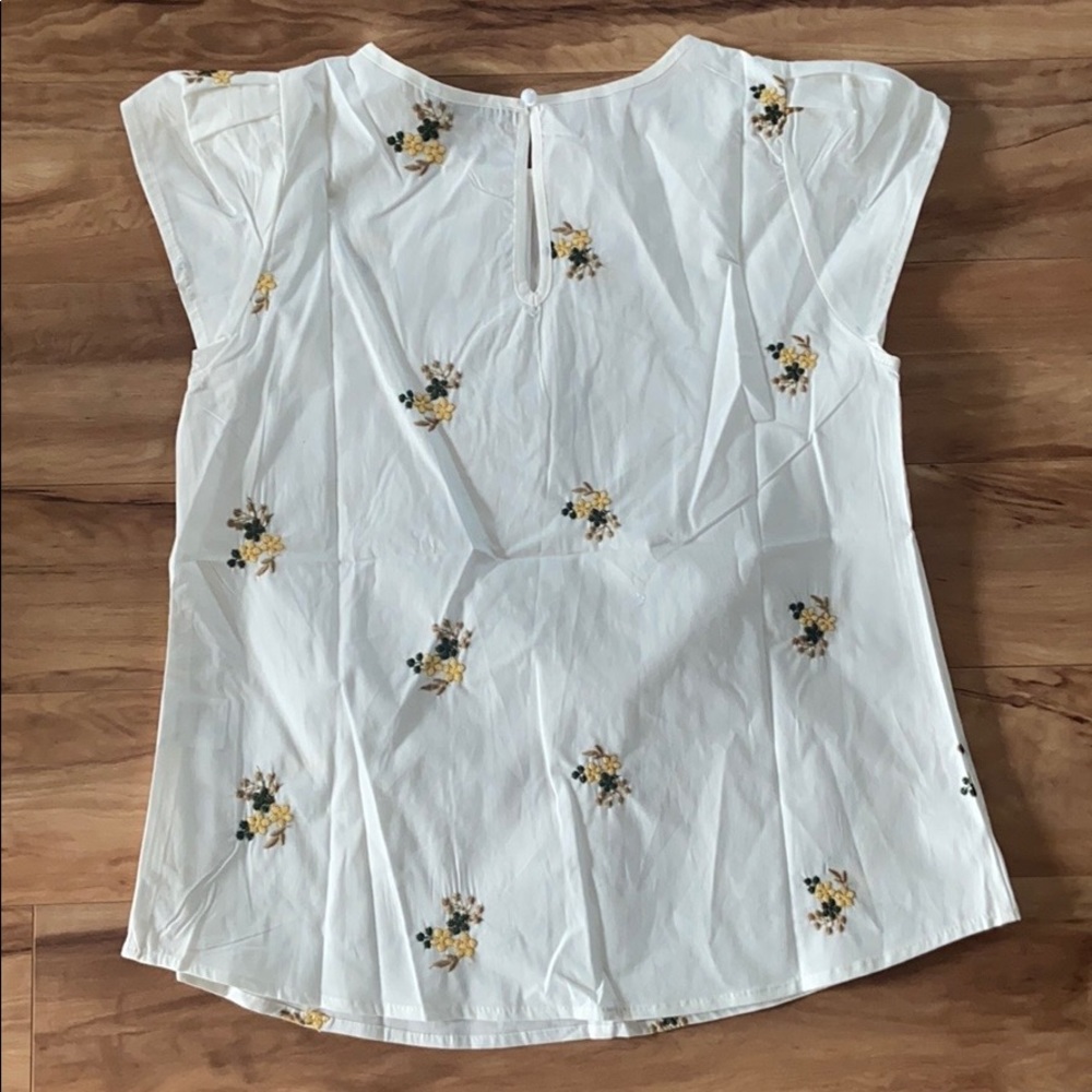 SHEIN Flower All Over  Embroidered Cotton Blouse - Picture 2 of 12